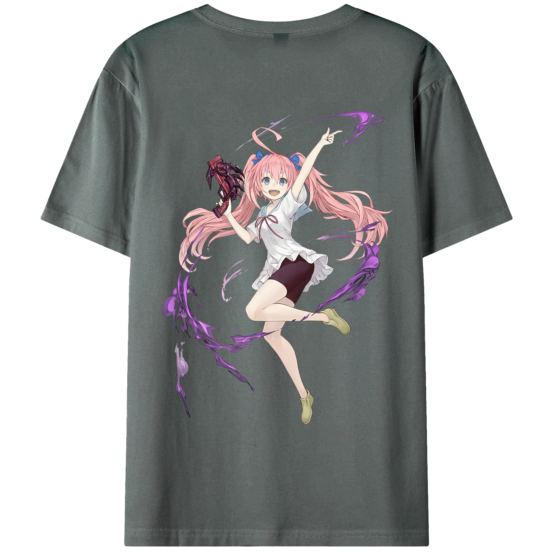 （画像用） 転スラ Regarding Reincarnated to Slime 綿100％ メンズ半袖Tシャツ（バックプリント） 通気性